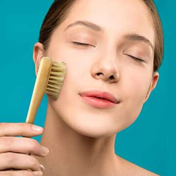 Nevlers Natural Boar Bristle Dry Body Brush Set | Detachable Massage Dry Brushing Body Brush | Long Wooden Handled Exfoliating Body Scrubber, Shower Brush for Body, Dry Brush Face Brush Exfoliator