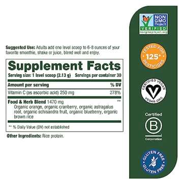 MegaFood Daily C-Protect Nutrient Booster Powder - Immune Support - Vitamin C Powder - Drink Mix wit...