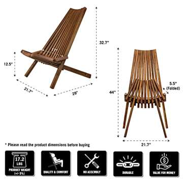 Melino Wooden Folding Chair - Stylish Outdoor Seating
