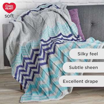 Red Heart Soft Turquoise Yarn - 3 Pack of 141g/5oz - Acrylic - 4 Medium (Worsted) - 256 Yards - Knitting/Crochet