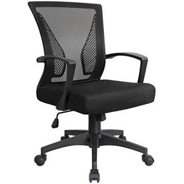 KaiMeng Office Ergonomic Mesh Computer Chairs Lumbar Support Mid Back Study Desk Chair Small Modern ...