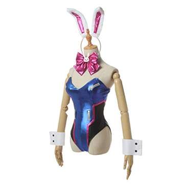 Nuoqi Bunny Dva Cosplay Costume Hana Song Dva Bunny Girl Bodysuit Costume One Piece Bunny Suit S