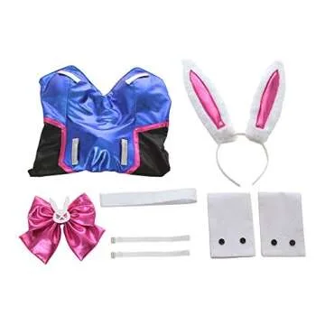 Nuoqi Bunny Dva Cosplay Costume Hana Song Dva Bunny Girl Bodysuit Costume One Piece Bunny Suit S