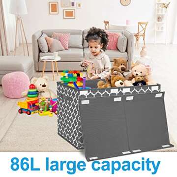 homyfort Toy Chest Box for Boys, Girls, Kids, Large Collapsible Storage Bins Container with Flip-Top...