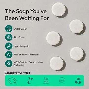 FOMIN Foaming Hand Soap Tablets (16 Count) - Makes 128 fl oz (16 x 8 fl oz) - Unscented - Foaming Hand Soap Refills, Sustainable Soap Tablets for Hands