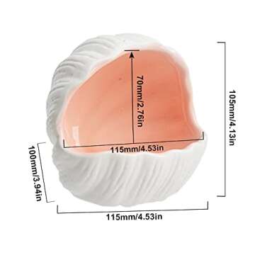 AnRui Cute Ceramic Conch Shell Aquarium Decorations for Betta Fish