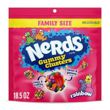 NERDS Gummy Clusters: Rainbow Crunchy & Gummy Halloween Treats - 18.5 oz