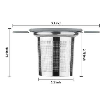 Ohtomber Tea Infuser Strainers, Stainless Steel Loose Leaf Tea Strainer Stepper with Heat Proof Doub...