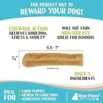 Raw Paws Himalayan Yak Chews for Dogs, Large (3 Pack) - Packed in USA - Tibetan Yak Cheese Dog Chews for Medium to Large Breeds - Hard Milk Dog Chew Bones - Single Ingredient - Long Lasting