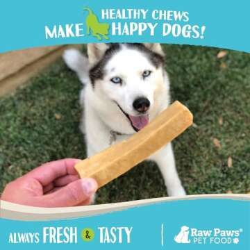 Raw Paws Himalayan Yak Chews for Dogs, Large (3 Pack) - Packed in USA - Tibetan Yak Cheese Dog Chews for Medium to Large Breeds - Hard Milk Dog Chew Bones - Single Ingredient - Long Lasting