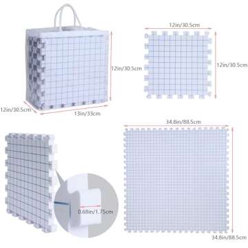 9 Pack Blocking Mats for Knitting & Crochet Project, Extra Thick Knitting Blocking Mat with Grid Lin...