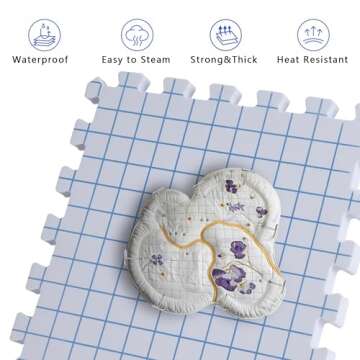 9 Pack Blocking Mats for Knitting & Crochet Project, Extra Thick Knitting Blocking Mat with Grid Lines，Knitting Mats with 100 T-Pins and Storage Bag