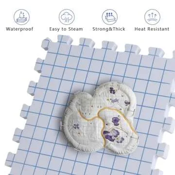 9 Pack Blocking Mats for Knitting & Crochet Project, Extra Thick Knitting Blocking Mat with Grid Lines，Knitting Mats with 100 T-Pins and Storage Bag