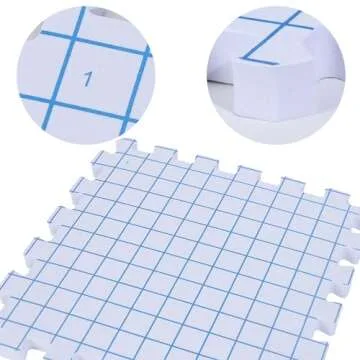 9 Pack Blocking Mats for Knitting & Crochet Project, Extra Thick Knitting Blocking Mat with Grid Lines，Knitting Mats with 100 T-Pins and Storage Bag