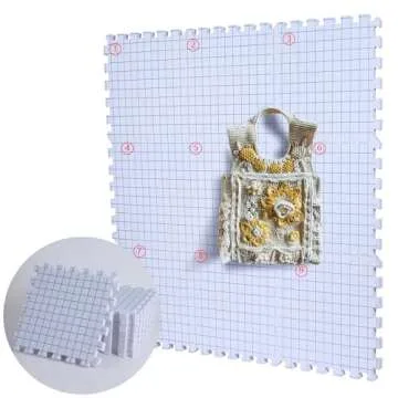 9 Pack Blocking Mats for Knitting & Crochet Project, Extra Thick Knitting Blocking Mat with Grid Lines，Knitting Mats with 100 T-Pins and Storage Bag