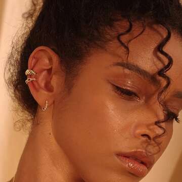 Fettero Women Gold Huggie Hoop Earrings - Handmade Tiny Beaded Hoops for Everyday Style