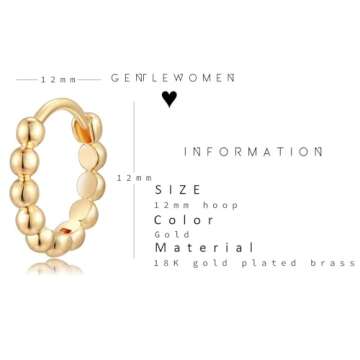 Fettero Gold Huggie Hoop Earrings for Everyday Wear