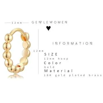 Fettero Gold Huggie Hoop Earrings for Everyday Wear