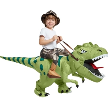 One Casa Inflatable Dinosaur Costume Riding T Rex Air Blow up Funny Fancy Dress Party Halloween Cost...