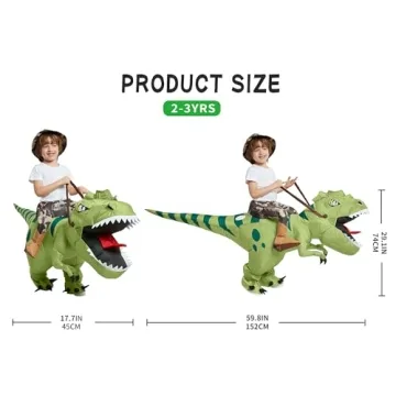 One Casa Inflatable Dinosaur Costume for Kids Ages 2-3