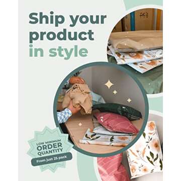 Impack Biodegradable Poly Mailers - Self Sealing Thick Envelopes - Water and Moisture Proof Book Mailers - Durable Material Packaging for Clothes & Accessories (Floral Chesnut 100pack, 14.5 x 19 Inch)