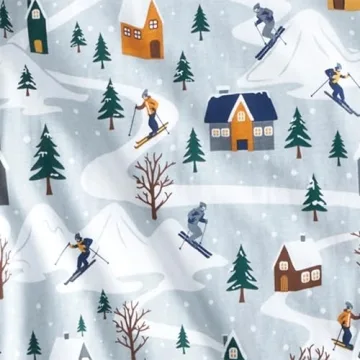 Kids Matching Christmas Pajama Sets in Blue Ski