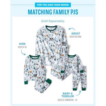 Kids Matching Christmas Pajama Sets in Blue Ski