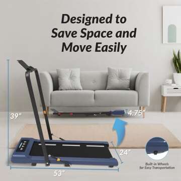 Exerpeutic 400 Lb. Capacity Heavy-Duty Walking/Jogging Exercise Treadmill Walking Pad- Home Gym Workout, Foldable Under Desk Desk Design