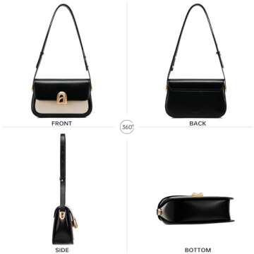 LA'FESTIN Shoulder Bag for Women, Leather Women's Shoulder Designer Purses, Handbags with Adjustable Strap Crossbody Bag Purses