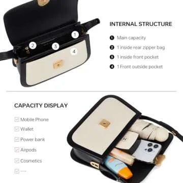 LA'FESTIN Shoulder Bag for Women, Leather Women's Shoulder Designer Purses, Handbags with Adjustable Strap Crossbody Bag Purses