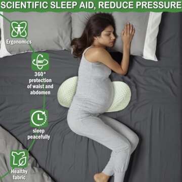 Pregnancy Pillow for Pregnant Women Sleeping, Maternity Pillow Support for Back, HIPS, Legs, Materni...