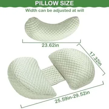 Pregnancy Pillow for Pregnant Women Sleeping, Maternity Pillow Support for Back, HIPS, Legs, Maternity Pillow with Detachable & Adjustable Pillow Cover, Green