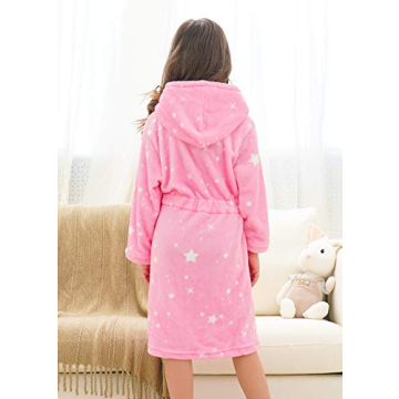 Doctor Unicorn Soft Hooded Rainbow Bathrobe for Girls