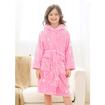 Doctor Unicorn Soft Hooded Rainbow Bathrobe for Girls