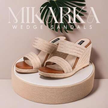 Stylish mikarka Slip On Wedge Sandals for Women - Comfortable Espadrilles