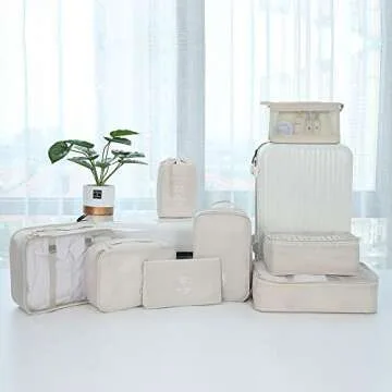 Belsmi 8 Set Packing Cubes - Stylish Travel Organizers