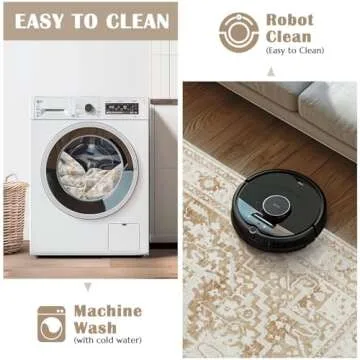 Jinchan 5x7 Area Rug - Machine Washable Floral Design