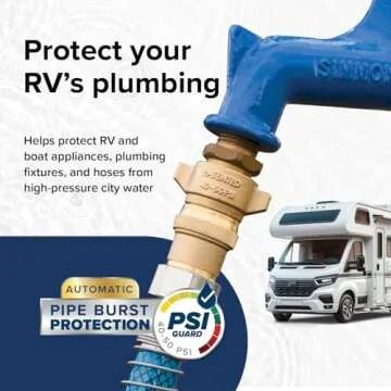 Camco Brass RV Water Pressure Regulator - Safe & Reliable