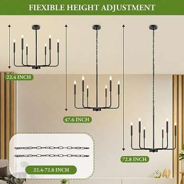 Black Chandelier 6-Light Modern Farmhouse Fixture
