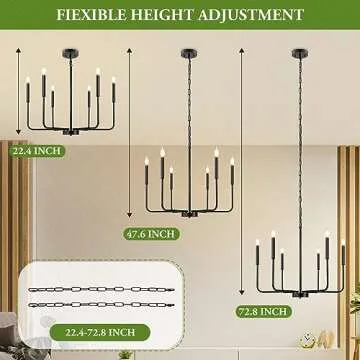 Black Chandelier 6-Light Modern Farmhouse Fixture