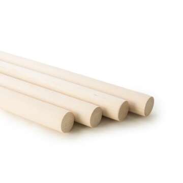 Premium Maple Wood Dowels - 10 Pcs, 1-1/4" x 36"