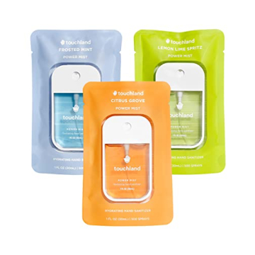 Touchland Power Mist Hydrating Hand Sanitizer Spray, FRESH 3-Pack (Mint, Citrus, Lemon Lime), 500-Sp...