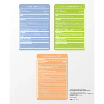 Touchland Power Mist Hydrating Hand Sanitizer Spray, FRESH 3-Pack (Mint, Citrus, Lemon Lime), 500-Sprays each, 1Fl Oz Travel Size (Set of 3)