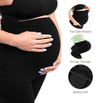 Walifrey Women's Maternity Leggings with Pockets Activewear