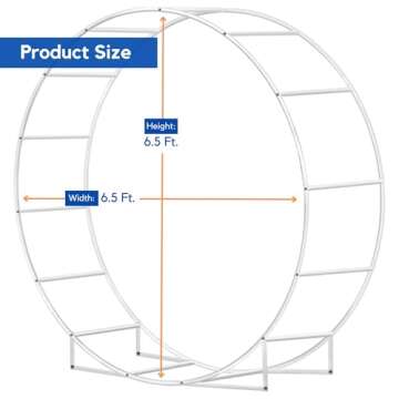 6.5 Ft Round Metal Arch for Garden and Party Decoration