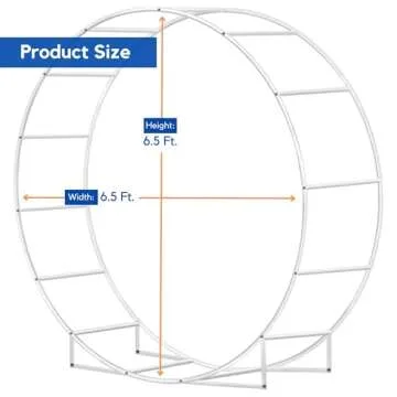 6.5 Ft Round Metal Arch for Garden and Party Decoration