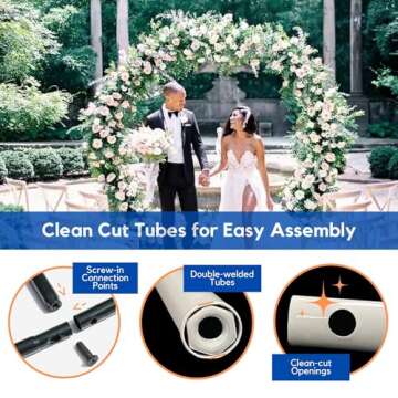 6.5 Ft Round Metal Arch for Garden and Party Decoration