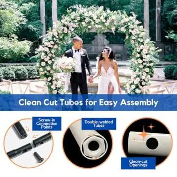 6.5 Ft Round Metal Arch for Garden and Party Decoration