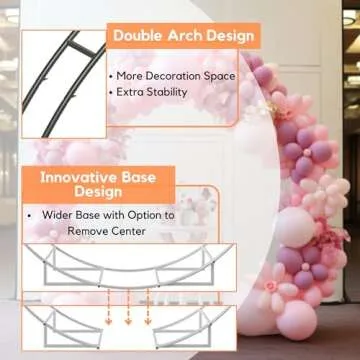 6.5 Ft Round Metal Arch for Garden and Party Decoration