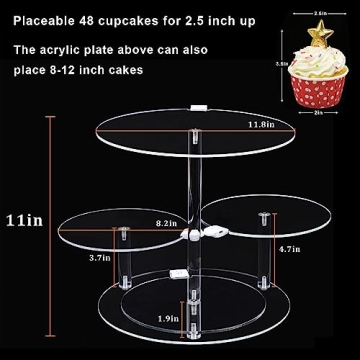 Stylish 4 Tier LED Acrylic Cupcake Stand for Events